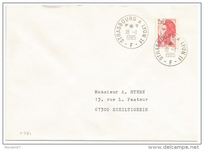 R781 - Ambulant ALSACE - STRASBOURG A LYON 1° F - 1985 - - Lettres & Documents
