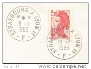 R781 - Ambulant ALSACE - STRASBOURG A LYON 1° F - 1985 - - Lettres & Documents