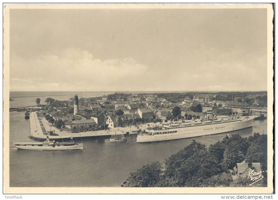 Seestadt PILLAU OPillau Baltijsk Vogelschau TS TANNENBERG DEUTSCHE SCHIFFSPOST SEEDIENST OSTPREUSSEN Auf Hoher See 1936 - Ostpreussen