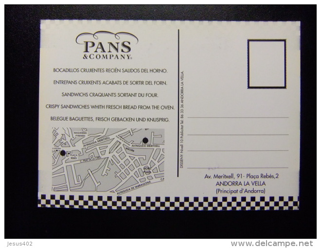 CARTA POSTAL PUBLICITARIA - PANS & COMPANY - CHISTMAS -  ANDORRA - Restaurantes