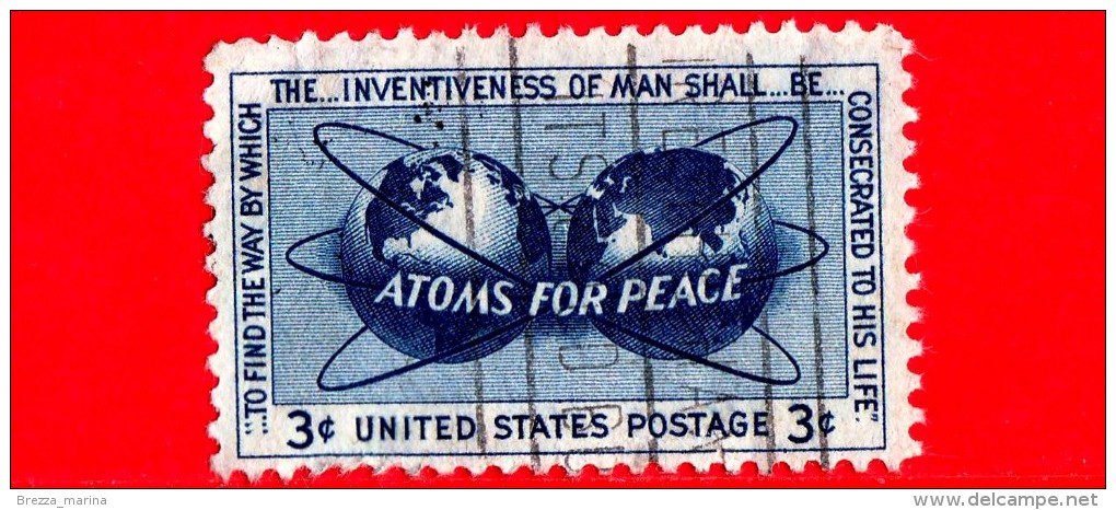 USA - STATI UNITI - Usato - 1955 - Energia Atomica - Atoms For Peace - 3 ¢ - Usados
