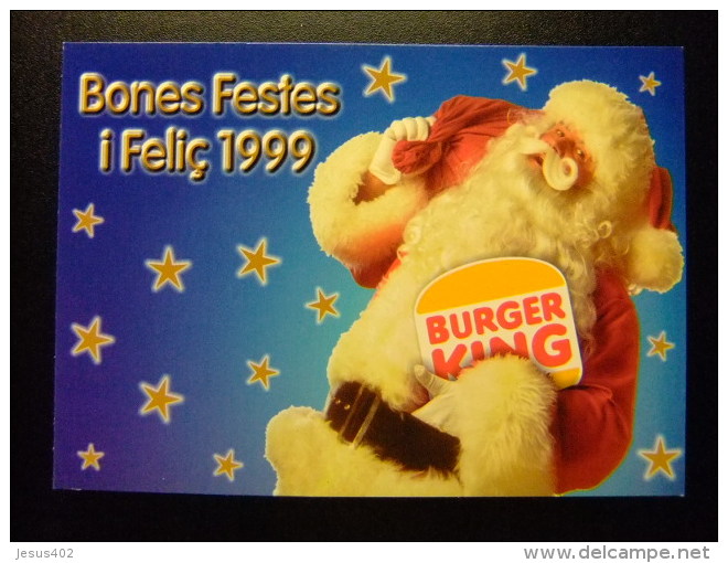 CARTA POSTAL PUBLICITARIA - BURGER KING - CHISTMAS -  ANDORRA - Restaurantes