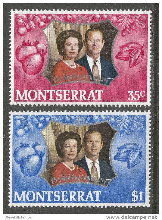 Montserrat. 1972 Royal Silver Wedding. MH Complete Set. SG 307-308 - Montserrat