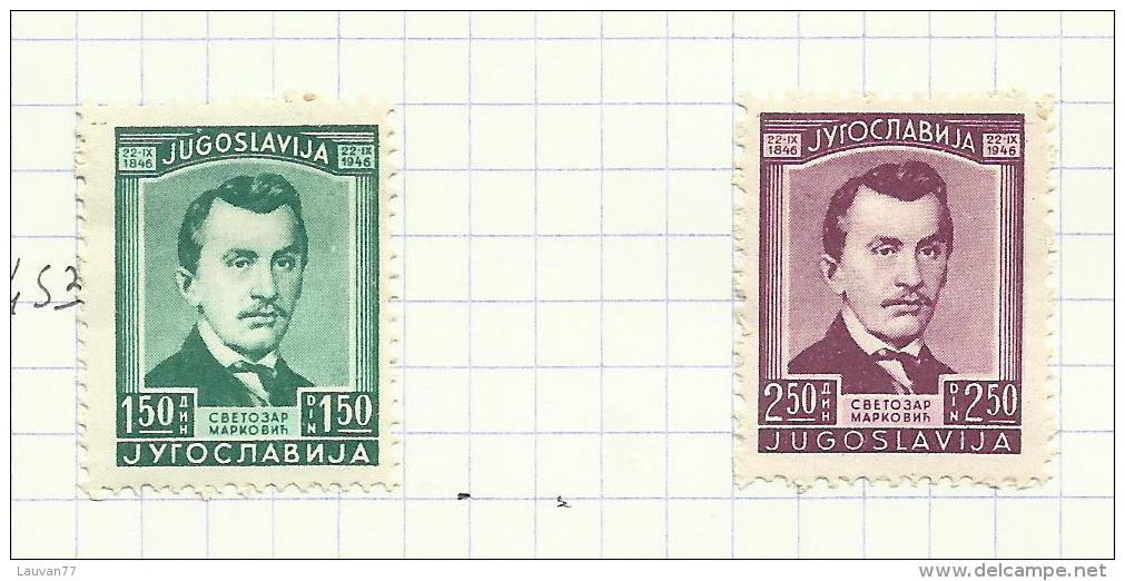 Yougoslavie N°453, 454 Neufs Avec Charnière* Cote 3 Euros - Nuevos