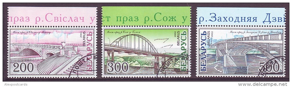 BELARUS 2002. BRIDGES. Set Of 3 Stamps. Mi-Nr. 464-66. CTO - Belarus