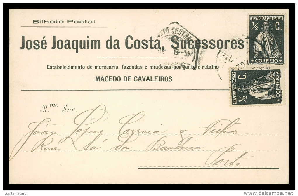 MACEDO DE CAVALEIROS - PUBLICIDADE - José Joaquim Da Costa Sucessores  Carte Postale - Bragança