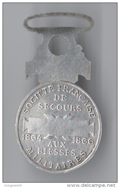 MEDAILLE SOCIETE FRANCAISE DE SECOURS AUX BLESSES MILITAIRES 1864-1866 , Graveur L BOTTEE - Voor 1871