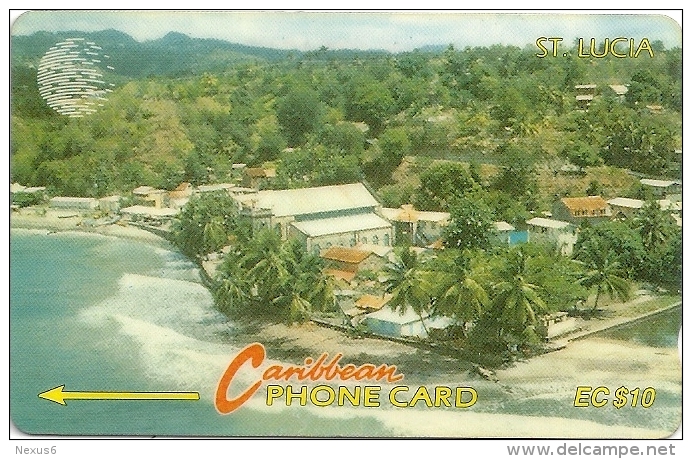 St. Lucia - House At Coast - 9CSLA - 1993, 30.000ex, Used - Santa Lucía