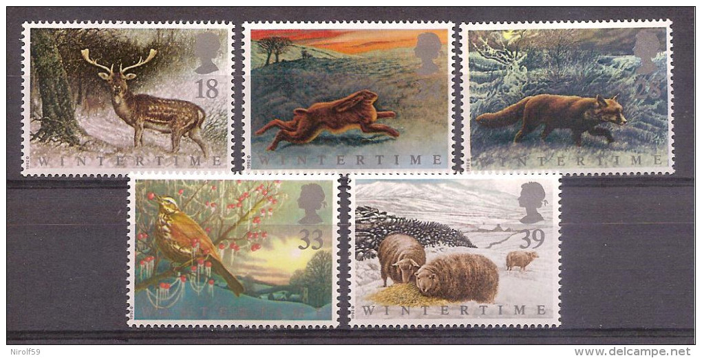 Great Britain1992 - Animals In Winter - Unused Stamps