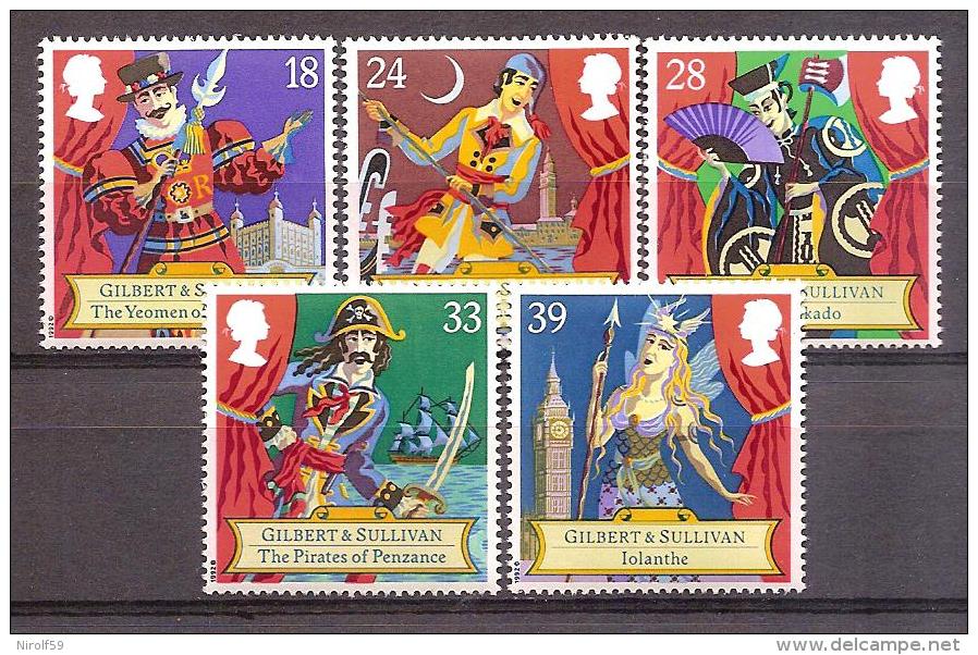 Great Britain 1992 - 150 Th Birthday Of Sir Arthur Sullivan - Unused Stamps