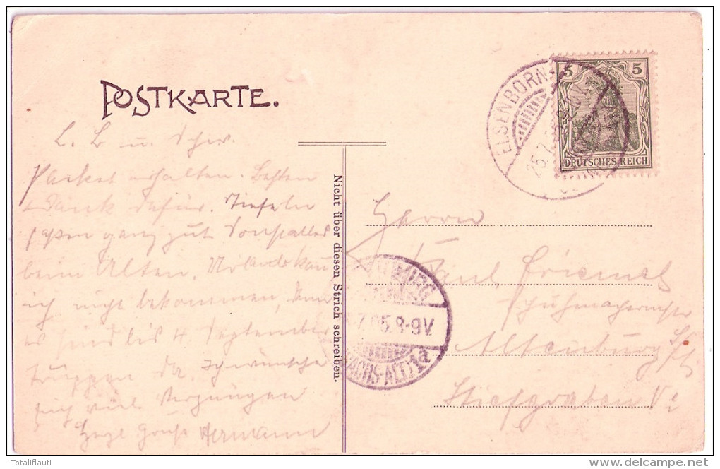 Truppenlager ELSENBORN Offizier Casino Jugendstil Belgique Verviers 25.7.1905 Gelaufen - Eupen Und Malmedy