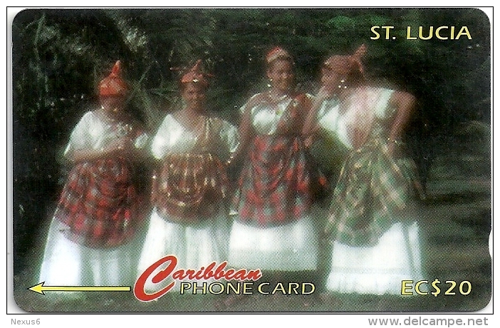 St. Lucia - Women In National Wear - 96CSLA - 1996, 30.000ex, Used - Sainte Lucie