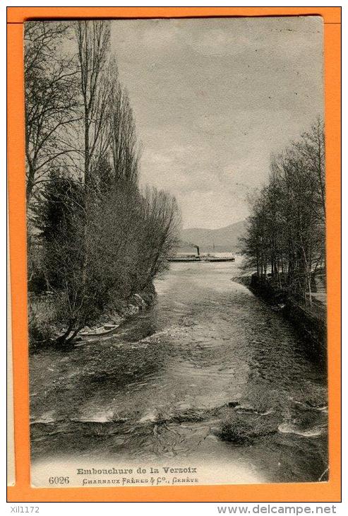 MN3-23  Versoix, Embouchure De La Rivière La Versoix. Bâteau Sur Le Léman. Cachet Versoix 1907 - Versoix