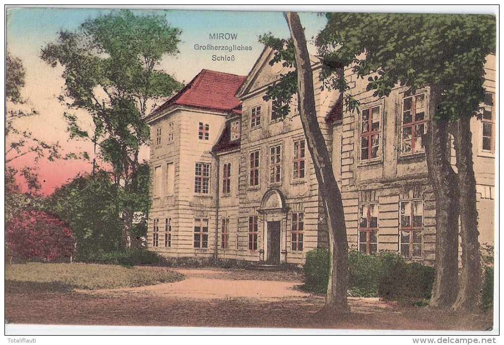 MIROW Großherzogliches Schloss Color Gelaufen 1912 - Neubrandenburg