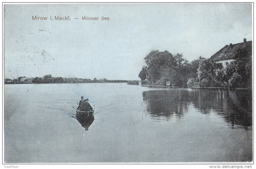 MIROW In Mecklenburg Bootspartie Uferzone Haus Am See 21.9.1912 Gelaufen - Neubrandenburg