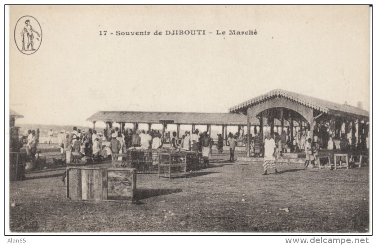 Djibouti, Le Marche Market Scene, C1910s Vintage Postcard - Djibouti