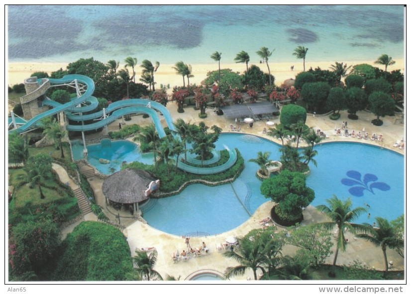 Saipan Northern Marianas Islands, Hotel Nikko Pool And Giant Water Slide View, C1990s/2000s Vintage Postcard - Marianen
