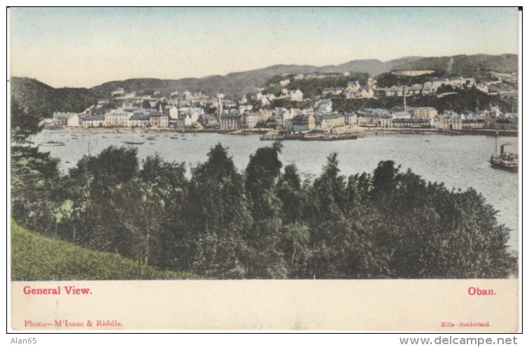 Oban Scotland UK, General View Of Bay, C1900s/10s Vintage Postcard - Bute