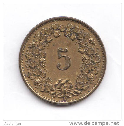 SWITZERLAND  SUISS  5 Rappen 1918 B  AU/UNC  *  HIGH GRADE COIN - RARE! - Other & Unclassified