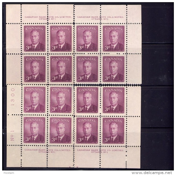 CANADA 1950,  #291,CENTENIAL POSTAGE DUE  FOURTH ISSUE    SET OF 4  PL  I,  BLOCKS M NH - Neufs