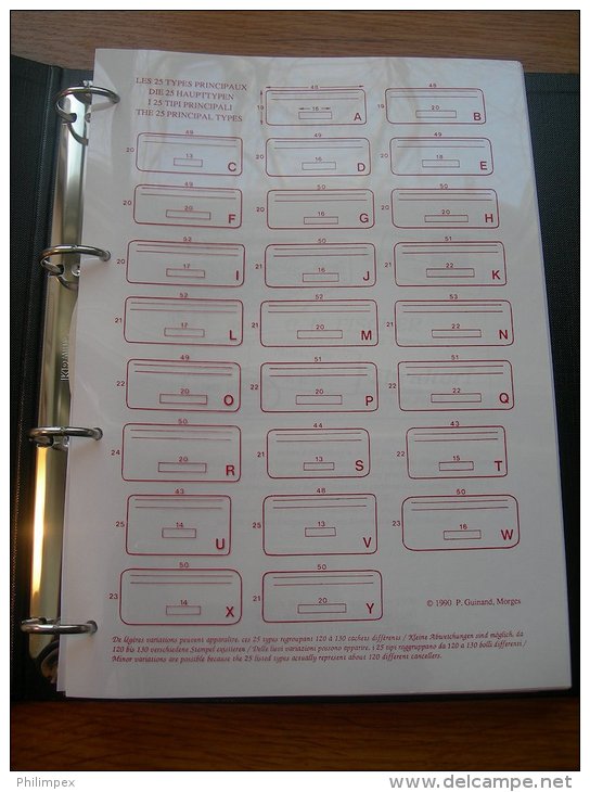 SWITZERLAND REPLACEMENT CANCELS / AUSHILFSTEMPEL CATALOG &amp; HANDBOOK - Suiza