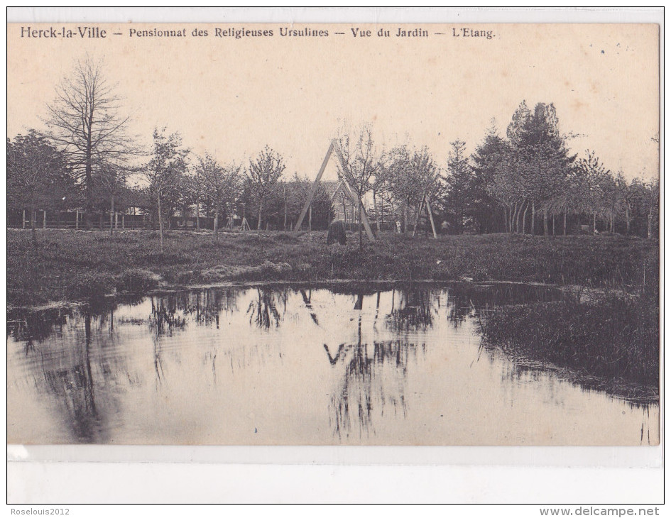 HERCK-LA-VILLE / HERK-DE-STAD : Pensionnat Des Religieuses Ursulines - Vue Du Jardin - L'étang - Herk-de-Stad