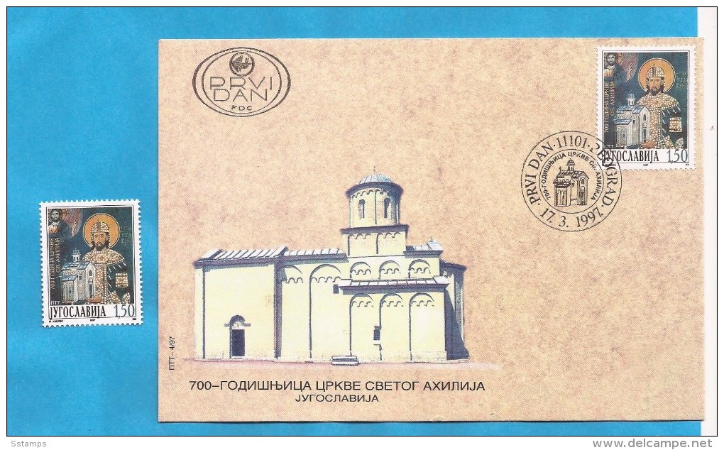 1997  2813  Kirche   ORTODOX RELICS  JUGOSLAWIEN JUGOSLAVIJA SERBIA  KUNST Koenig Dragutin   SET PLUS FDC INTERESSANT - Autres & Non Classés