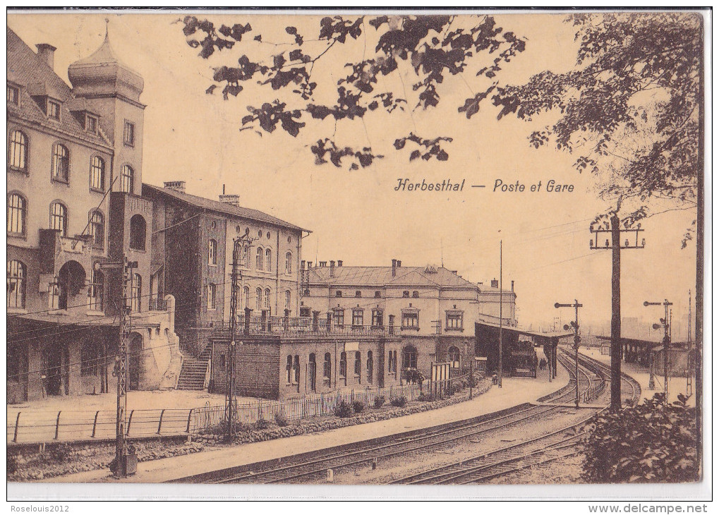 HERBESTHAL : Poste Et Gare - Lontzen