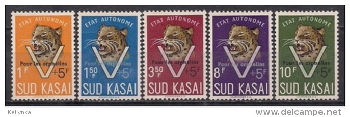 Sud Kasaï - 20A/24A - Léopards - Surcharge "Pour Les Orphelins" - 1961 - MNH - Sud-Kasaï