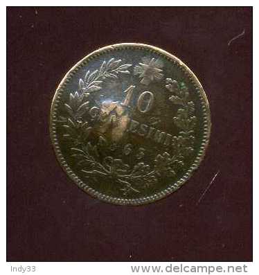 - MONNAIE ITALIE . 1861/78 . V. EMMANUEL II   . 10 C. 1863 . CONTRE MARQUE EN FORME DE LOUP . - Autres & Non Classés