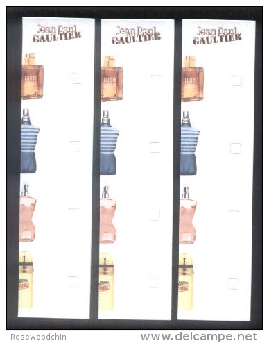 3 X Singapore Perfume Cards Cartes Parfumees --   JPG JEAN PAUL GAULTIER - Modernes (à Partir De 1961)