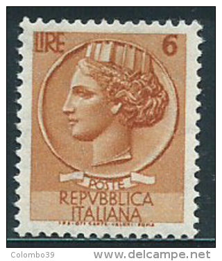 Italia 1955 Nuovo** - Siracusana Stelle £ 6 - 1946-60: Nuovi