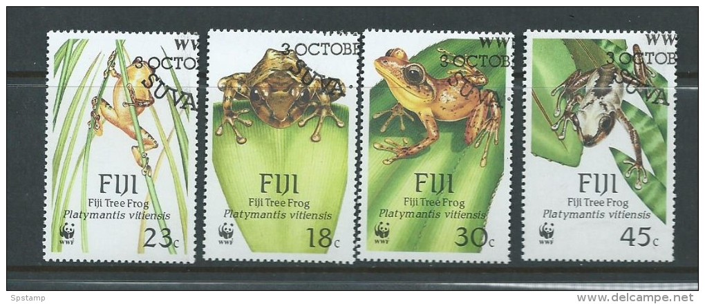 Fiji 1988 WWF Frog Set 4 FU - Fidji (1970-...)