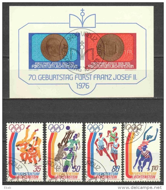 Liechtenstein 1976 Mi Block 10 & Mi 651-654 - Gebruikt