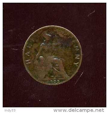 - MONNAIE GRANDE BRETAGNE 1902/71 . 1/2 P. 1905 . - C. 1/2 Penny