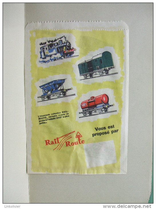 SAC Emballage Sachet En PAPIER RAIL ROUTE 1/143 L´échelle La Plus Petite - Publicités