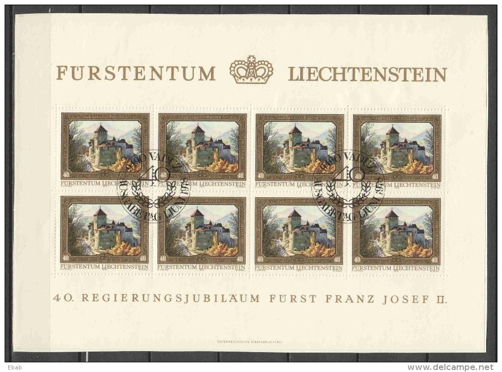 Liechtenstein 1978 Kleinbogen Mi 706-709 On Paper - Oblitérés