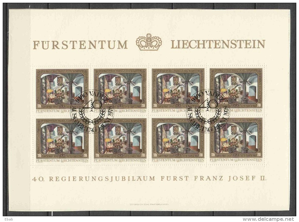 Liechtenstein 1978 Kleinbogen Mi 706-709 On Paper - Gebruikt