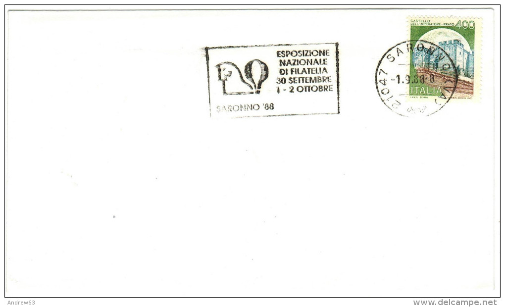 ITALIA - ITALY - ITALIE &ndash; 1988 - 400 Castelli, Castello Dell'Imperatore Prato, Isolato - Esposizione Nazionale ... - 1981-90: Storia Postale