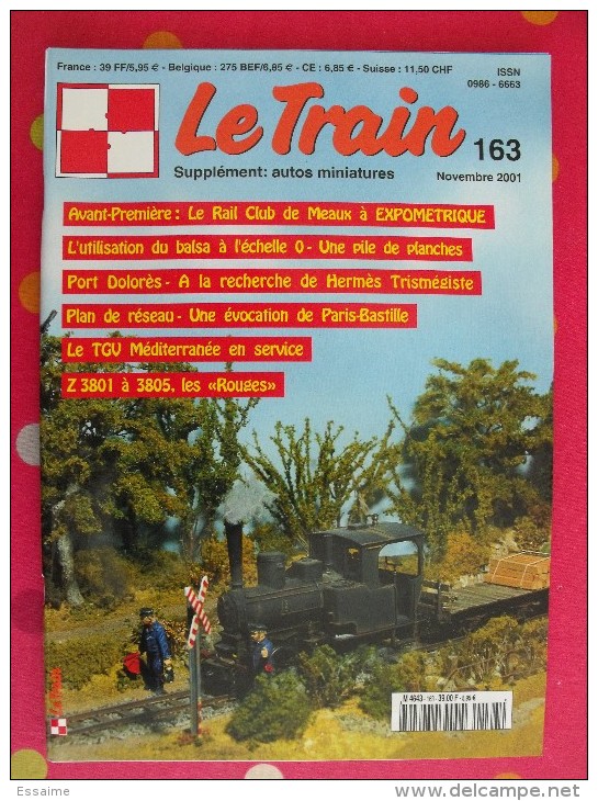 Revue Le Train. Supplément Autos Miniatures. 2001. N° 163. 92 Pages - Spoorwegen En Trams