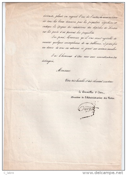 FRANCE : TEXTE SUR LA CONVENTION POSTALE . FRANCO- BRITANNIQUE . DE L'EXPÉDITION DES CORRESPONDANCES . - Documents Historiques