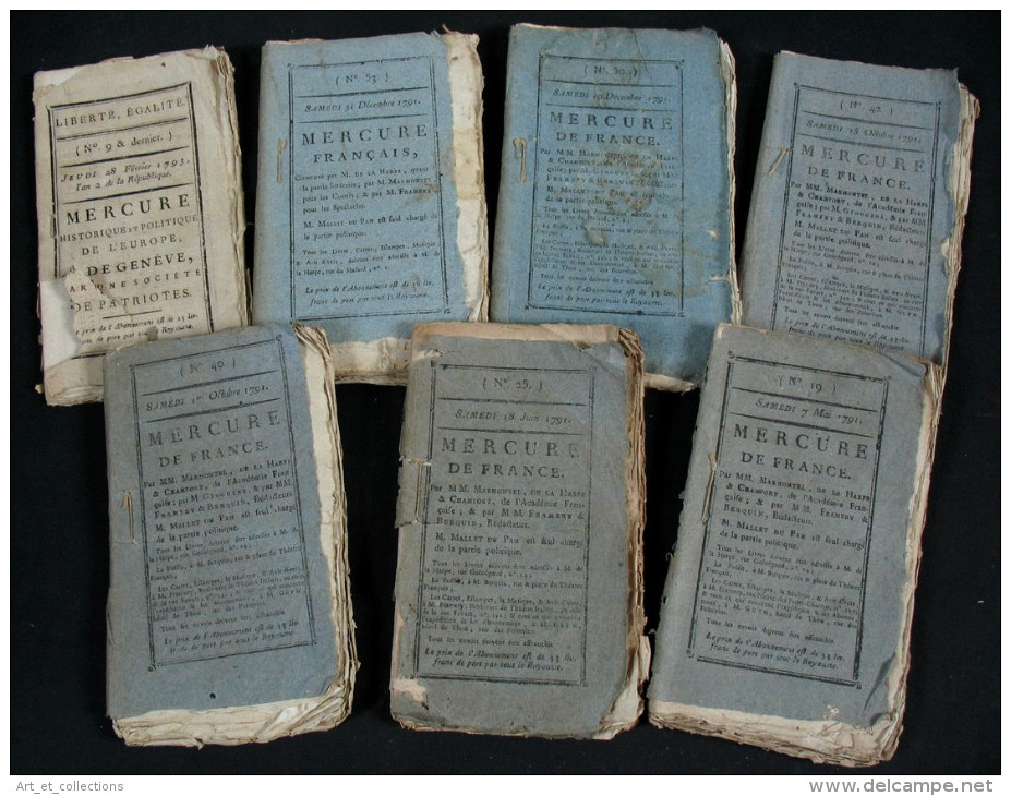 7 Rares Exemplaires Du MERCURE De FRANCE / 1791-93 - Newspapers - Before 1800