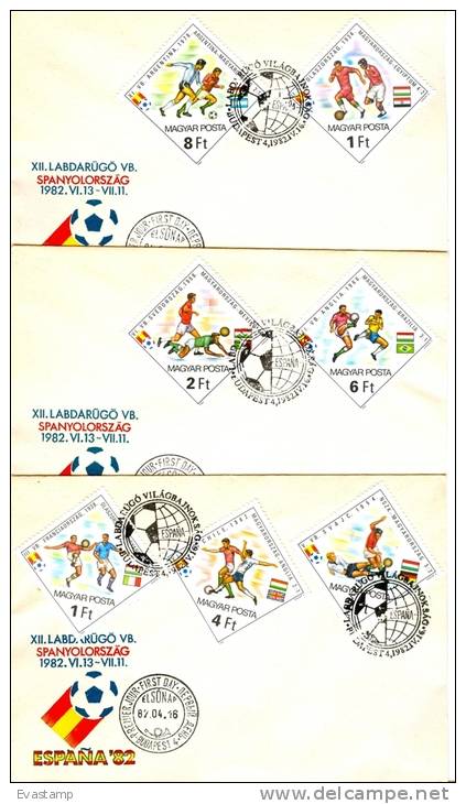 HUNGARY - 1982.FDC Set II.- Soccer World Cup Championships,Spain - FDC