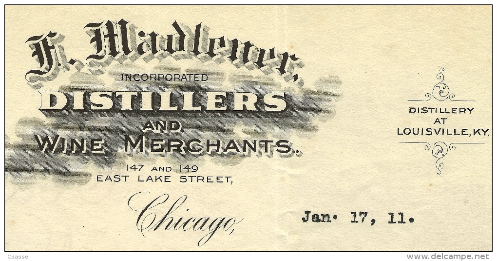 Courrier Commerce Du Cognac SAUVION Réclamation 1911 - F. MADLENER - CHICAGO Import Alcool Avant Prohibition * 16 - USA