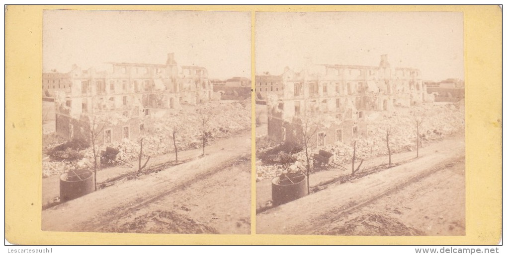 Commune De Paris 1871  Semaine Sanglante Siege De Paris Vue Prise Au Fort De Montrouge - Stereoscopio