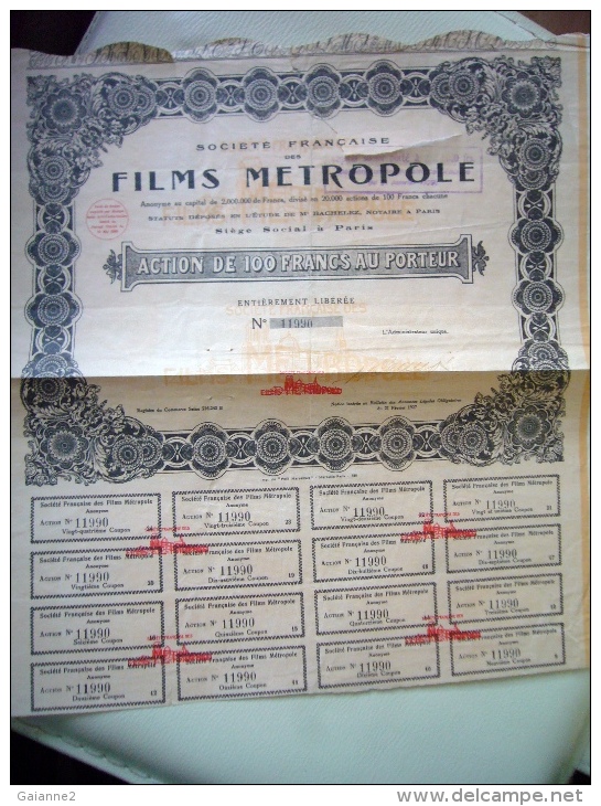 Société Française Des Films Métropole (1 Feuille) - Kino & Theater