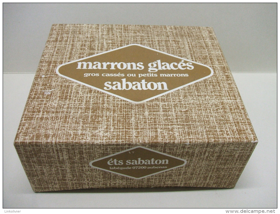 Ancienne BOITE En Carton Marrons Glacés SABATON à LABEGUDE, Aubenas (07) - Vide - Scatole