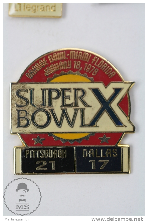 Super Bowl Orange Bowl Miami Florida 1976: Pitsburg - Dallas - Pin Badge #PLS - Fútbol