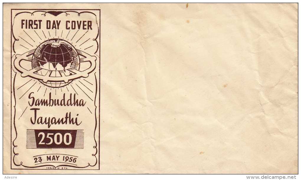 SAMBUDDHA JAYANTHI 1956 - First Day Cover 2500?, Gebrauchsspuren - FDC