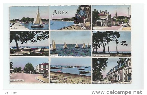 33 * ARÈS * SOUVENIR - MULTIVUES - CPSM DENTELÉE 1957 - Arès